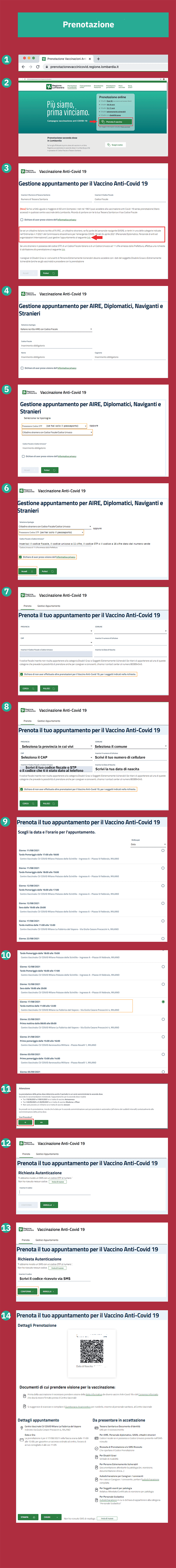 Prenotazione vaccino procedura