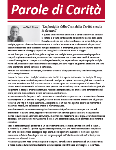 Parole di Carità dicembre 2022